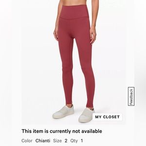 Lululemon align pant Chianti size 2